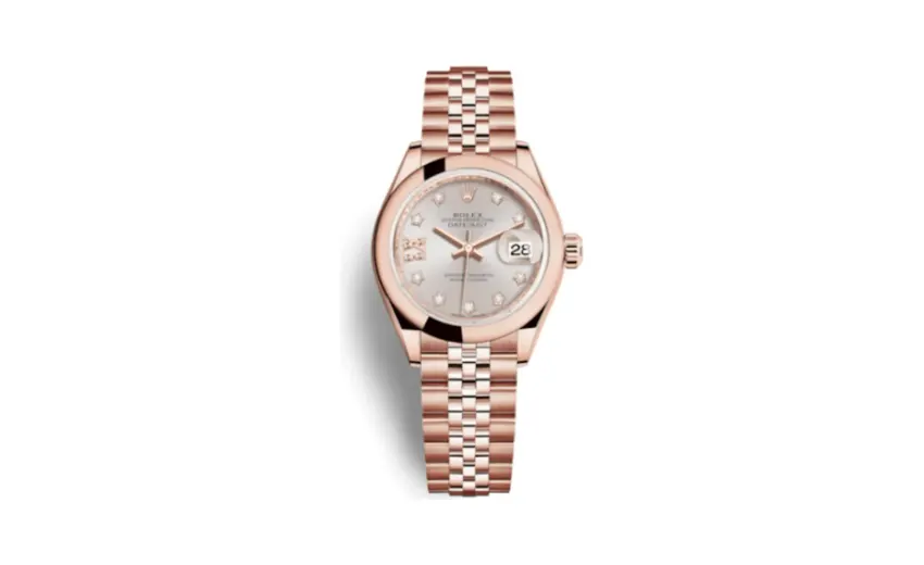 Rolex Lady-Datejust 28 Everose Domed / Jubilee / Sundust Diamond