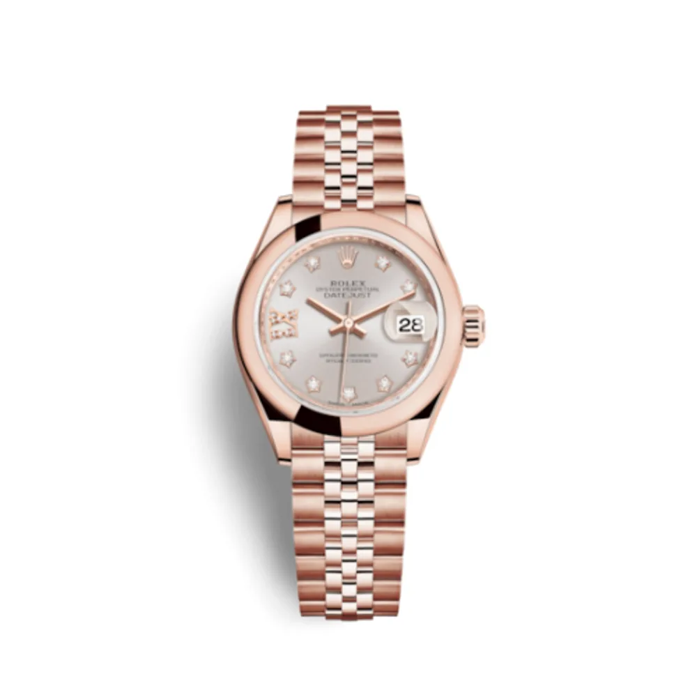 Rolex Lady-Datejust 28 Everose Domed / Jubilee / Sundust Diamond