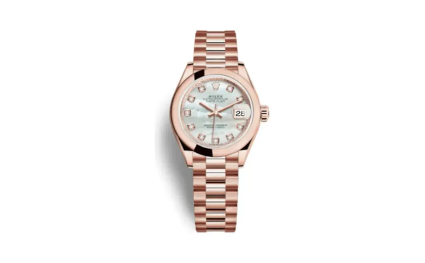 Rolex Lady-Datejust 28 Everose Domed / President / MOP