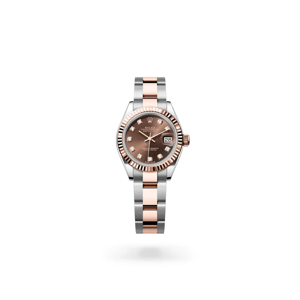 Rolex Lady-Datejust Oyster, 28 mm, Oystersteel and Everose gold, Everose Rolesor, Chocolate dial