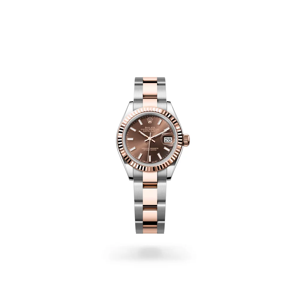 Rolex Lady-Datejust Oyster, 28 mm, Oystersteel and Everose gold, Everose Rolesor, Chocolate dial