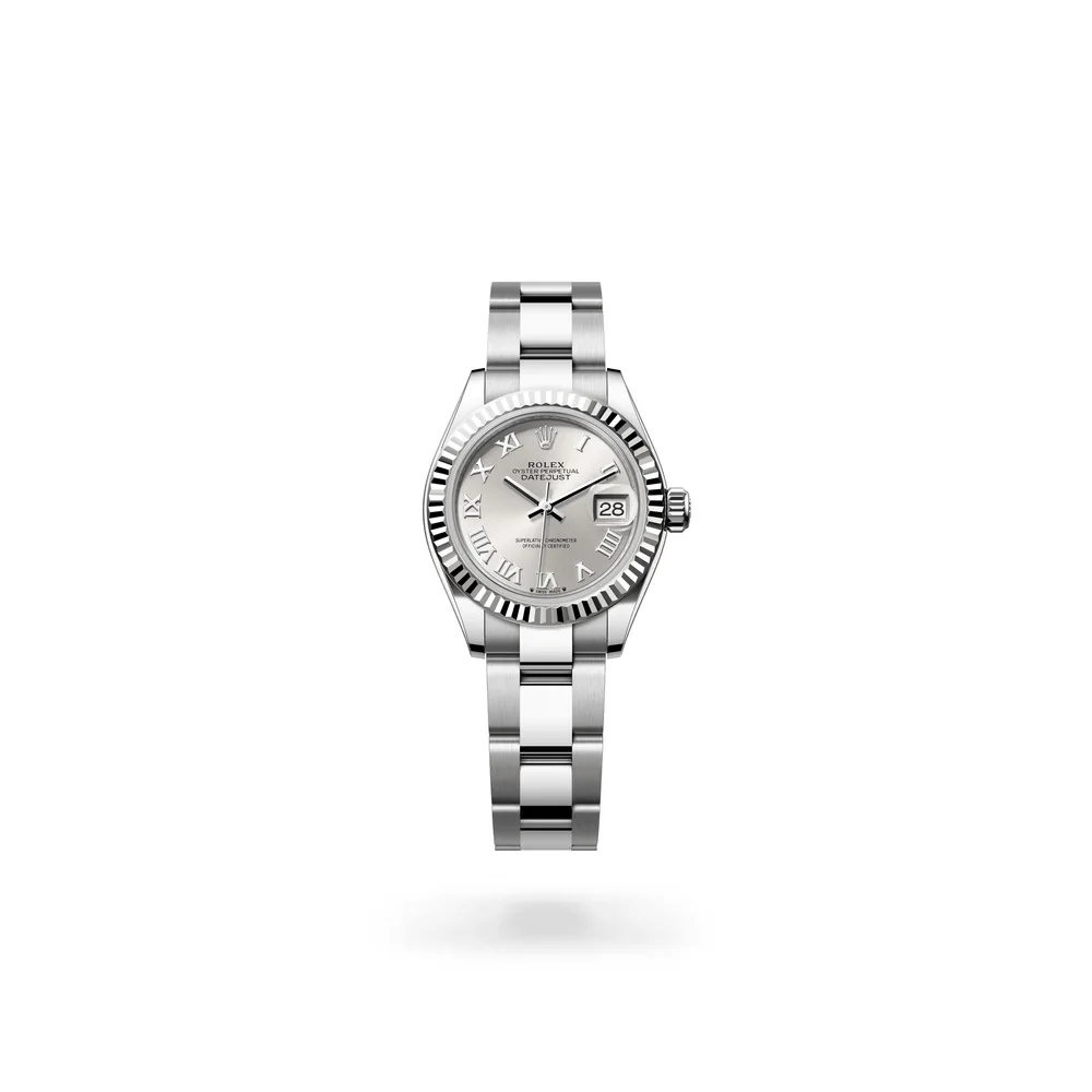Rolex Lady-Datejust Oyster, 28 mm, Oystersteel and white gold, White Rolesor, Silver dial