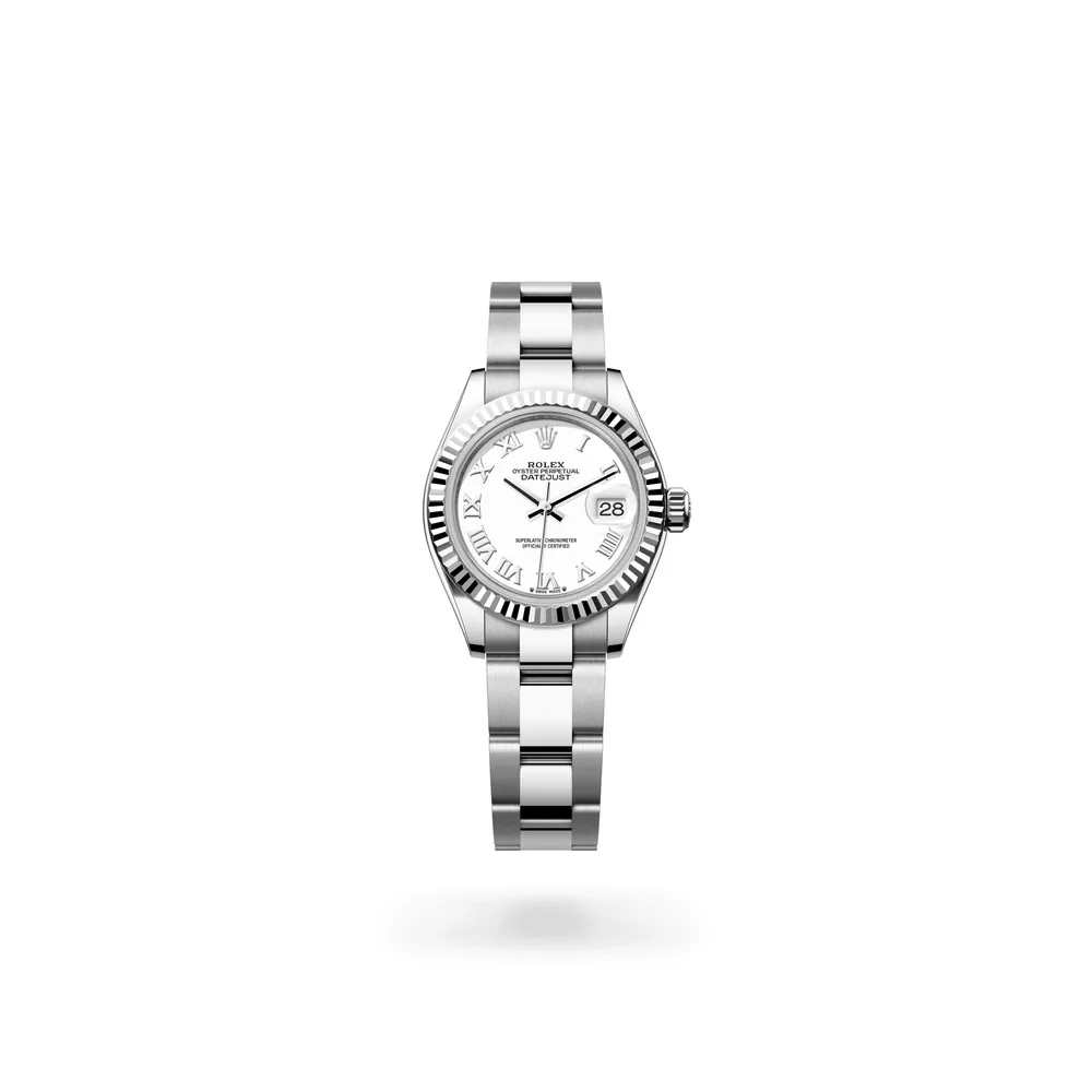 Rolex Lady-Datejust Oyster, 28 mm, Oystersteel and white gold, White Rolesor, White lacquer dial