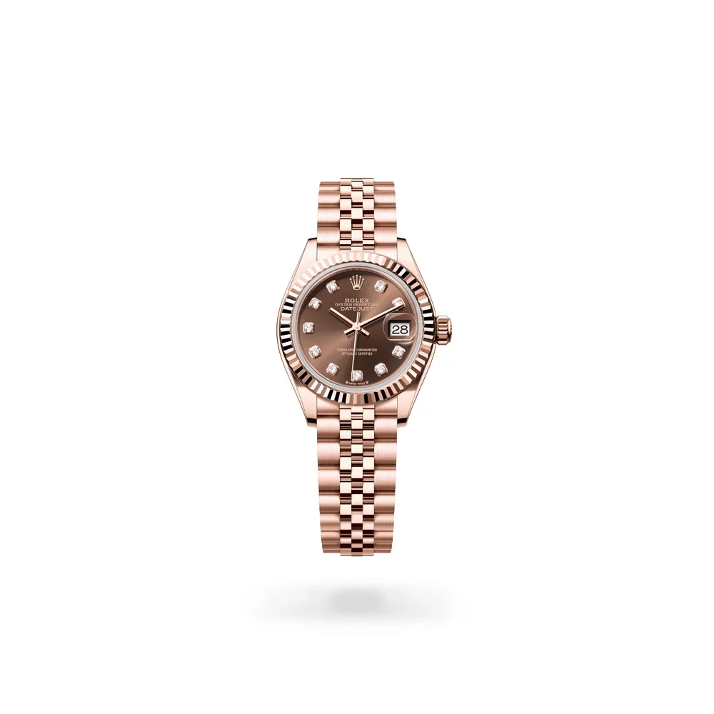 Rolex Lady-Datejust Oyster, 28 mm, Everose gold, 18 kt Everose gold, Chocolate dial