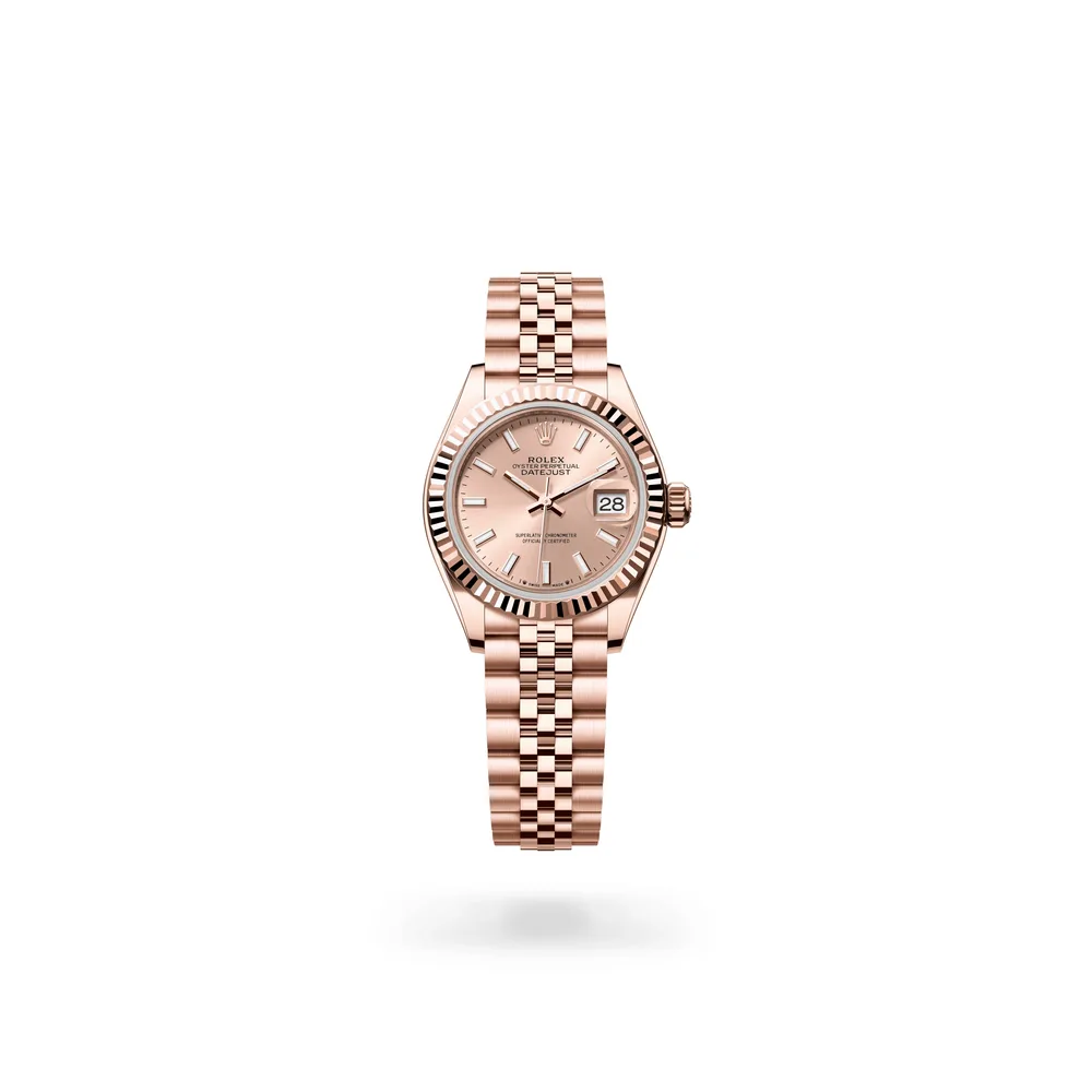 Rolex Lady-Datejust Oyster, 28 mm, Everose gold, 18 kt Everose gold, Rosé-colour dial