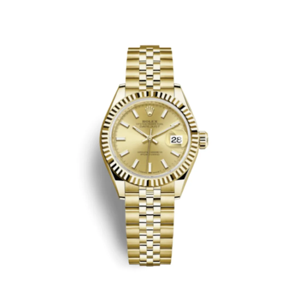 Rolex Lady-Datejust 28 Yellow Gold Fluted / Jubilee / Champagne