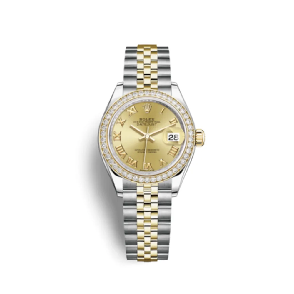 Rolex Lady-Datejust 28 Rolesor Yellow Diamond / Jubilee / Champagne Roman