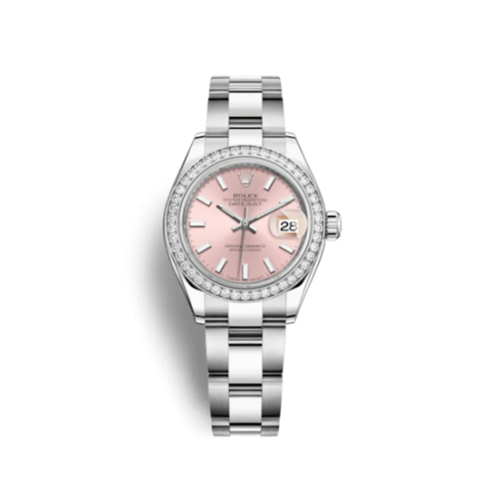 Rolex Lady-Datejust 28 Stainless Steel / Diamond / Pink / Oyster