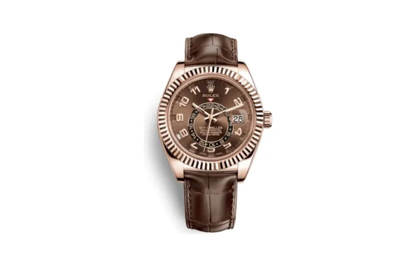Rolex Sky-Dweller Everose / Chocolate / Alligator