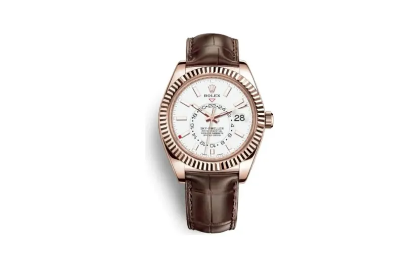 Rolex Sky-Dweller Everose / White / Alligator
