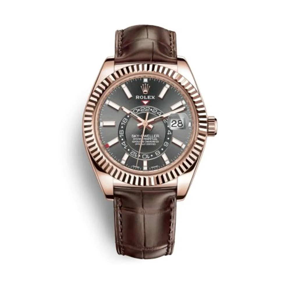 Rolex Sky-Dweller Everose / Dark Rhodium / Alligator