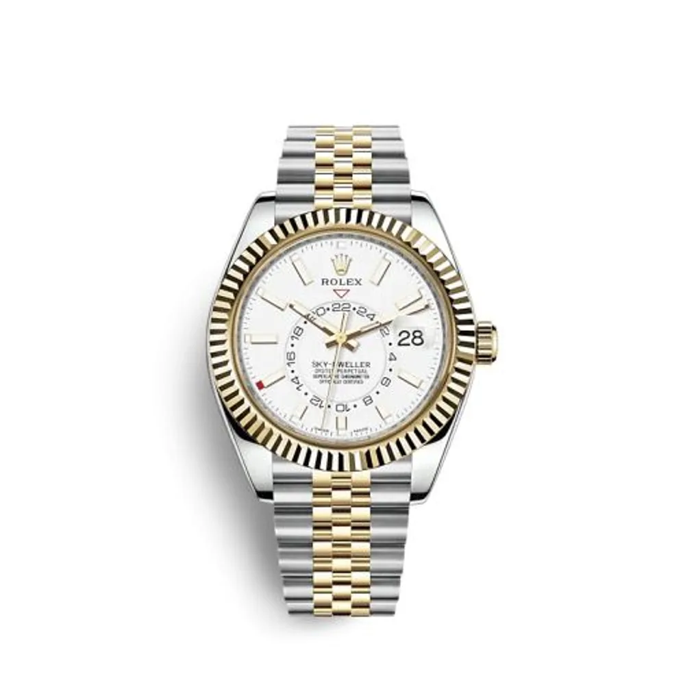 Rolex Sky-Dweller Stainless Steel / Yellow Gold / White / Jubilee