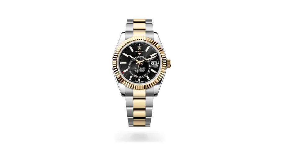 Rolex Oyster Perpetual Sky-Dweller, 42 mm, Oystersteel and yellow gold, Yellow Rolesor, Bright black dial