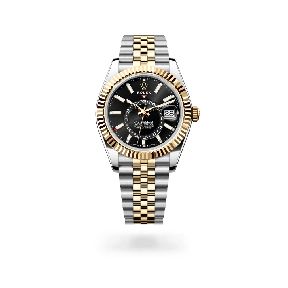 Rolex Oyster Perpetual Sky-Dweller, 42 mm, Oystersteel and yellow gold, Yellow Rolesor, Bright black dial