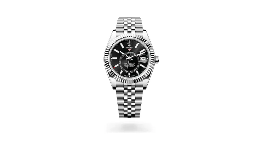 Rolex Oyster Perpetual Sky-Dweller, 42 mm, Oystersteel and white gold, White Rolesor, Bright black dial