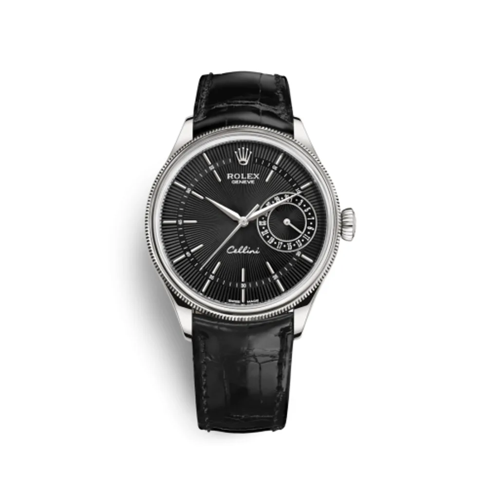 Rolex Cellini Date White Gold / Black / Alligator Black