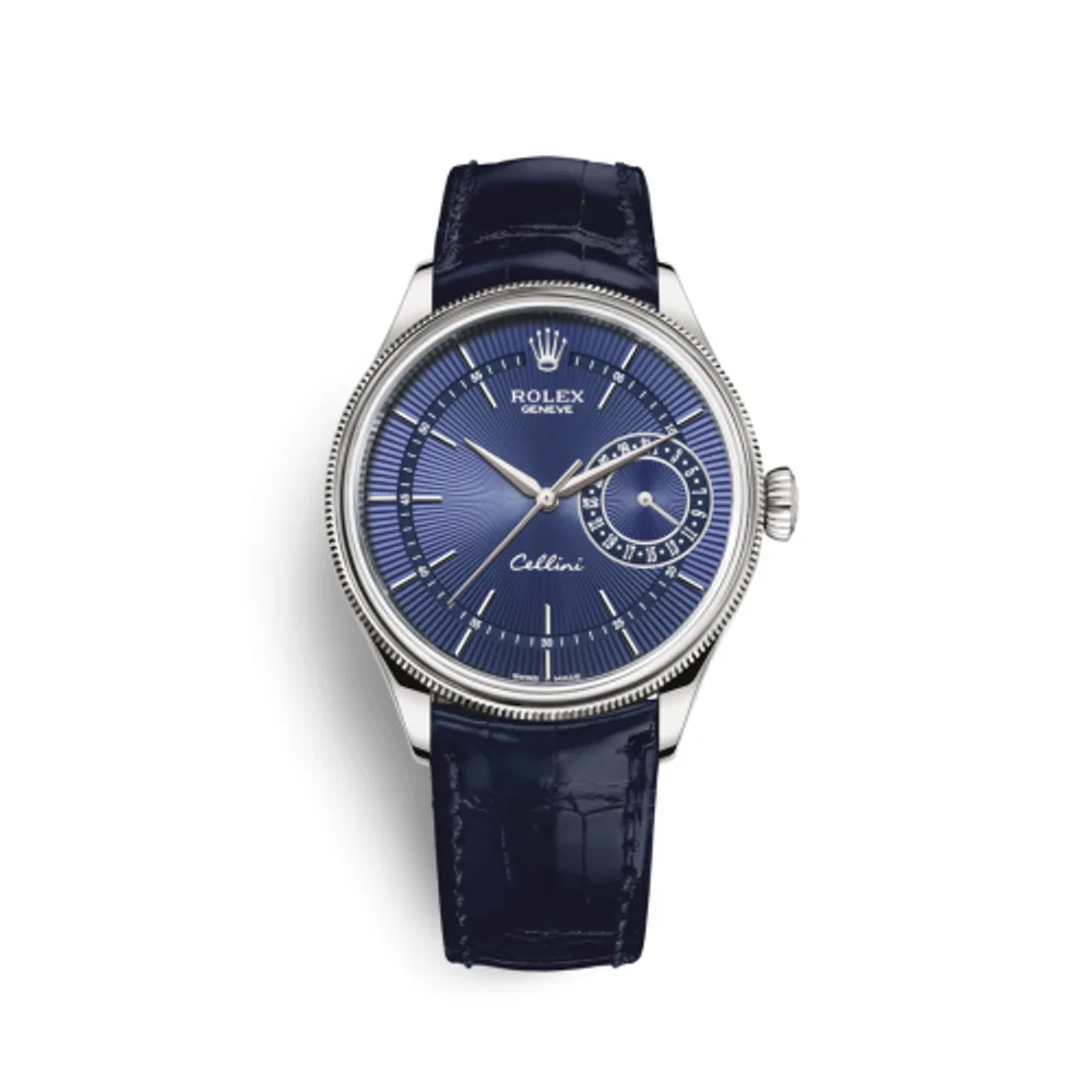 Rolex Cellini Date White Gold / Blue / Alligator Blue
