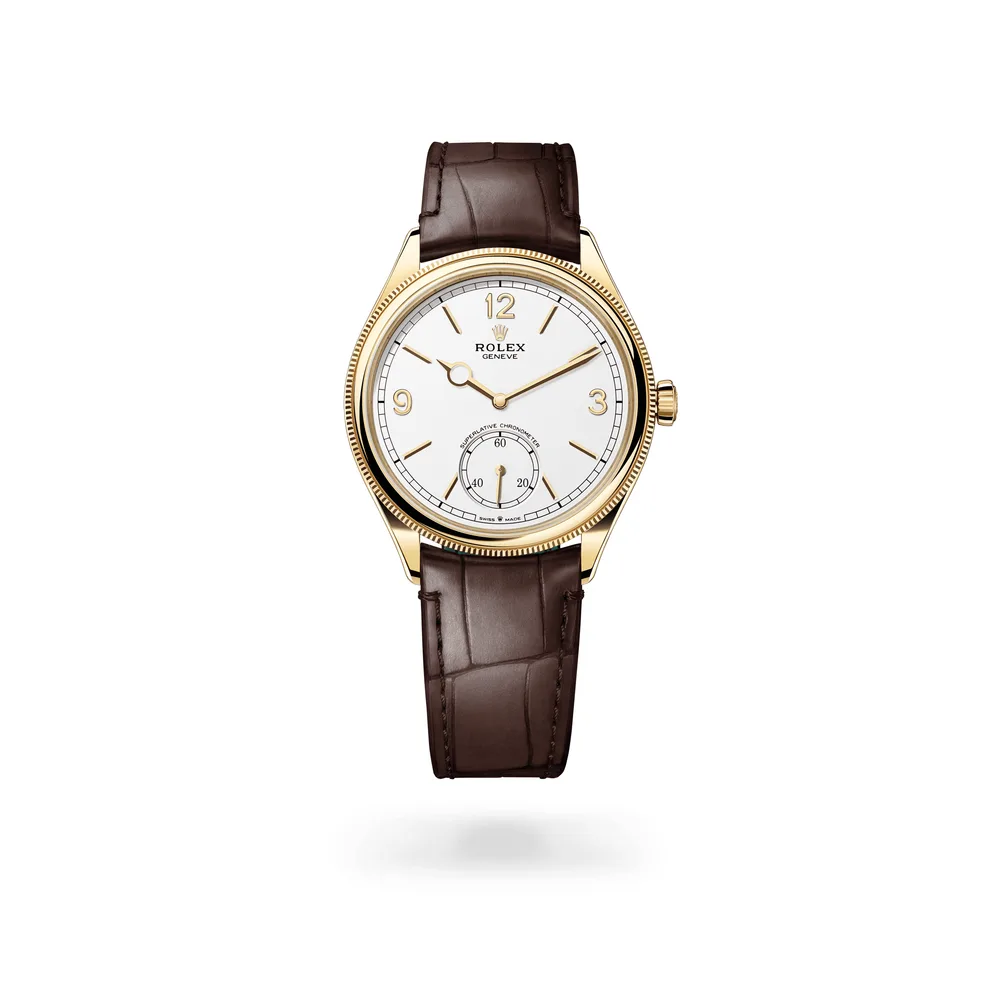 Rolex Perpetual 1908, 18 kt yellow gold, Intense white dial