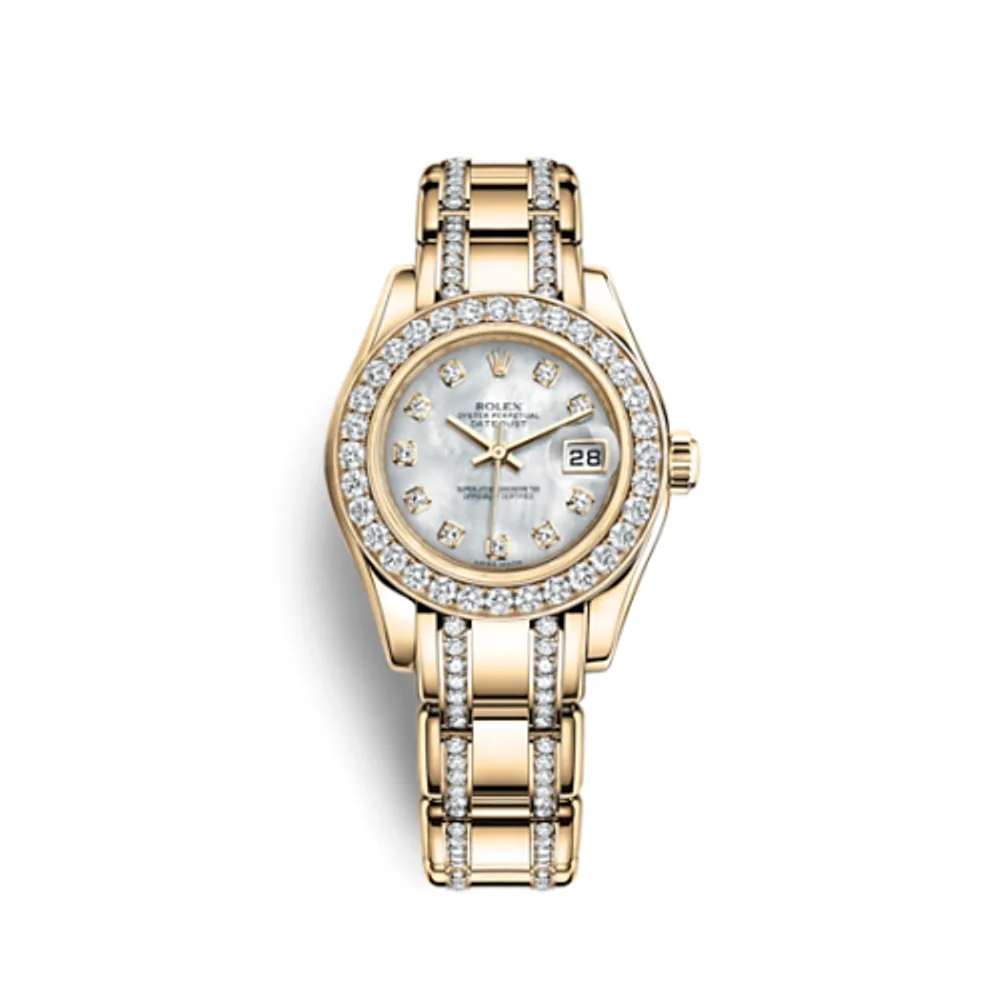 Rolex Datejust Pearlmaster 29 Yellow Gold Diamond Mother of Pearl Diamond