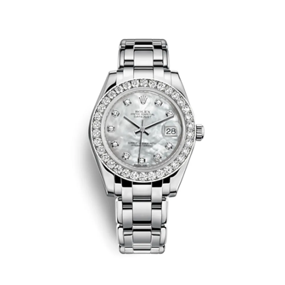 Rolex Datejust Pearlmaster 34 White Gold Diamond Mother of Pearl Diamonds