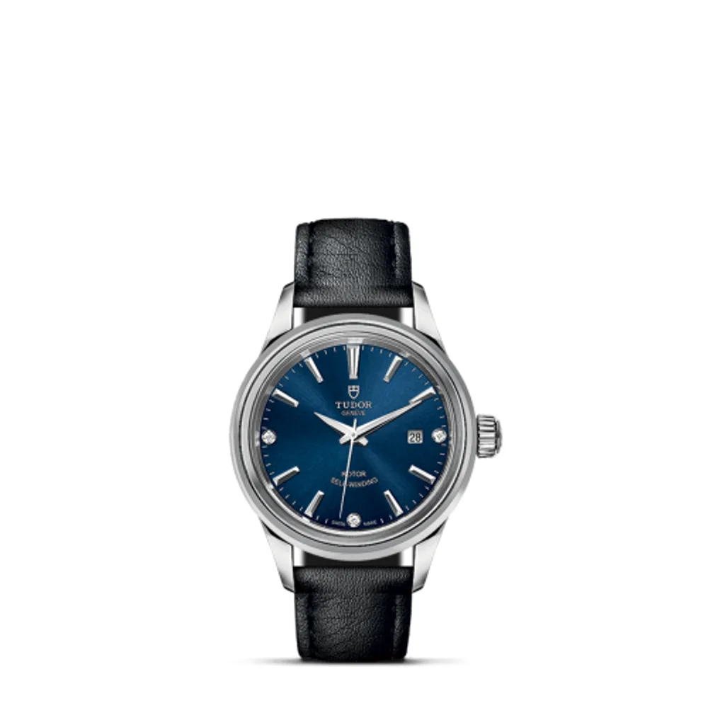 Tudor Style 28 Stainless Steel / Blue-Diamond / Strap
