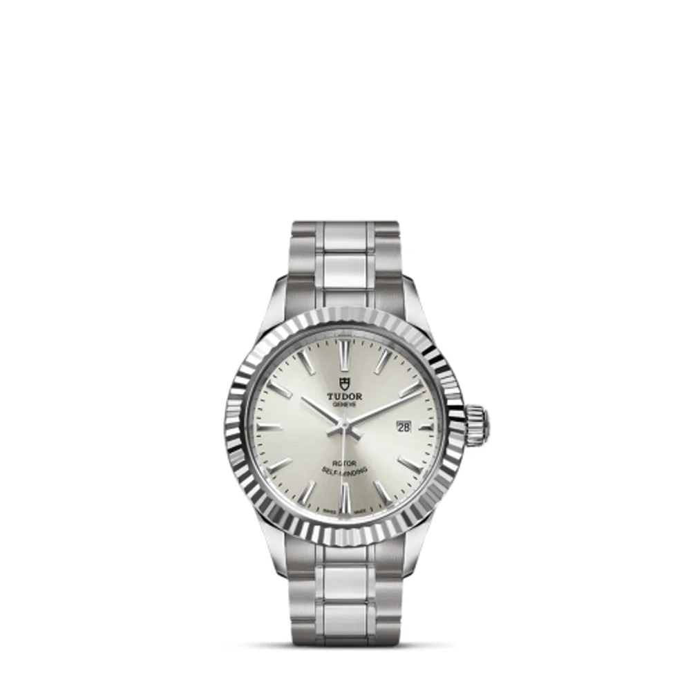 Tudor Style 28 Stainless Steel / Fluted / Silver / Bracelet