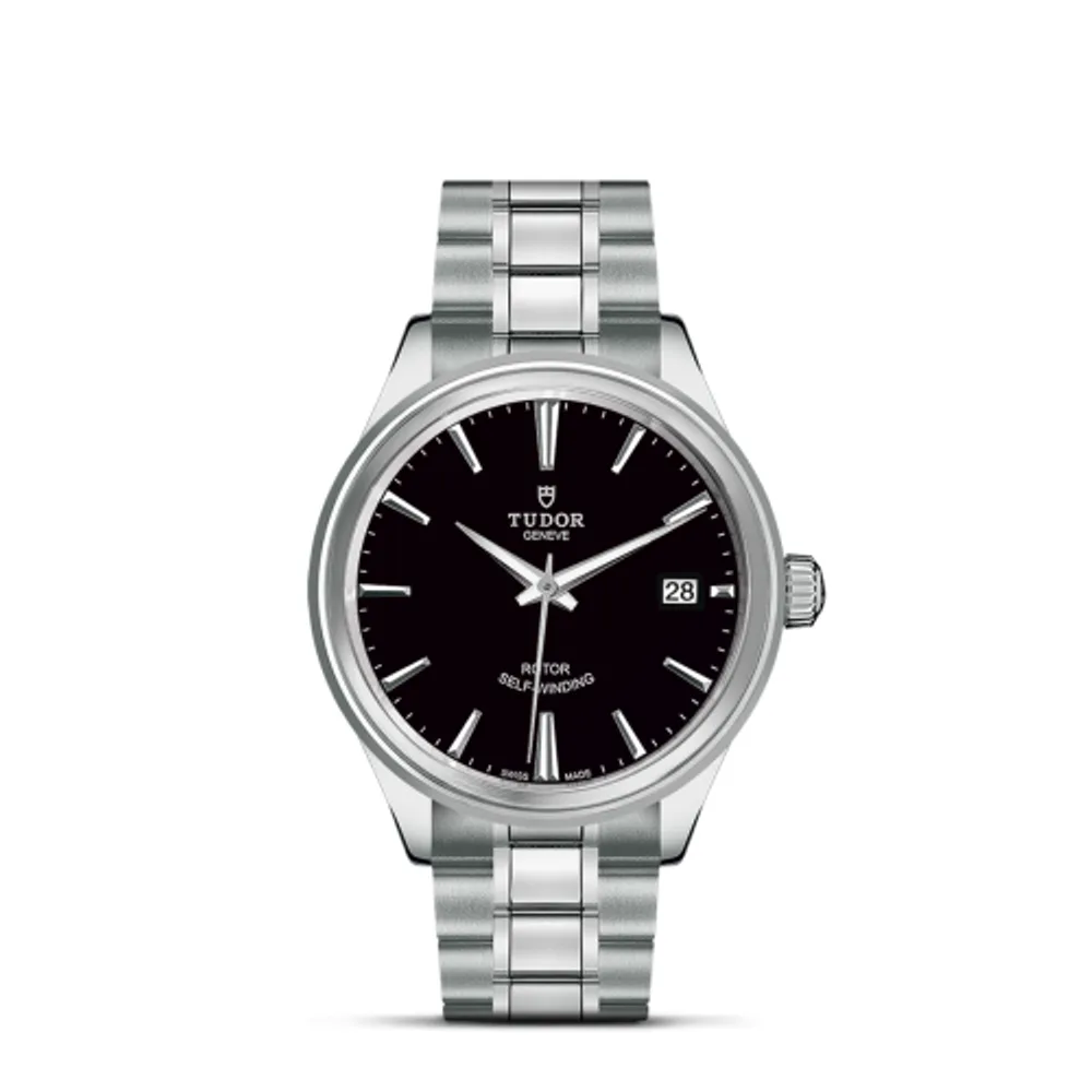 Tudor Style 38 Stainless Steel / Black / Bracelet