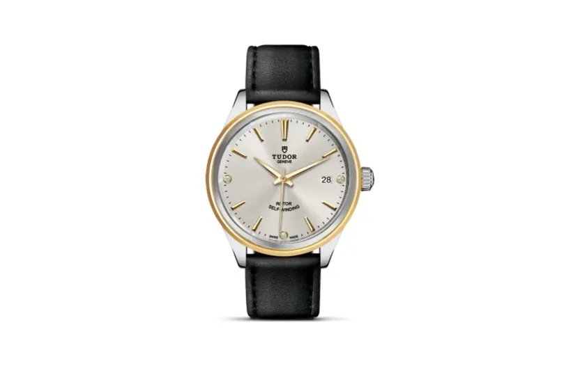 Tudor Style 38 Stainless Steel / Yellow Gold / Silver-Diamond / Strap