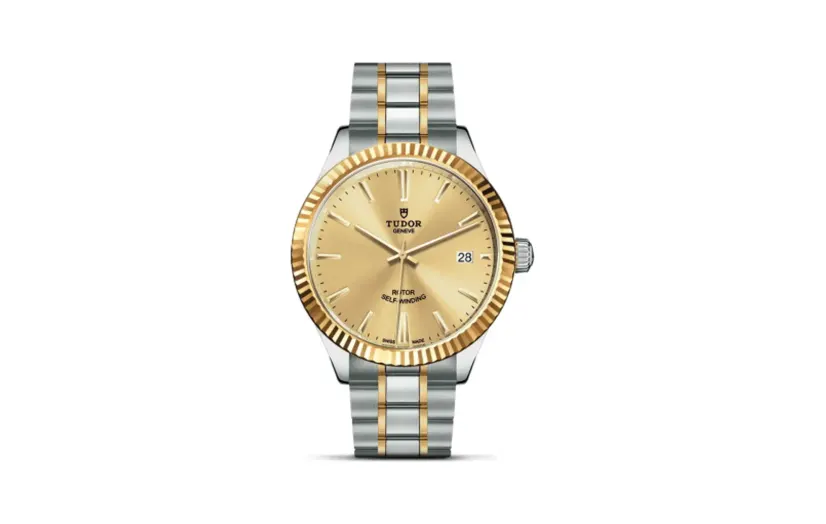 Tudor Style 38 Stainless Steel / Yellow Gold / Fluted / Champagne / Bracelet
