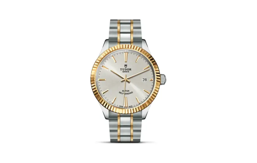Tudor Style 38 Stainless Steel / Yellow Gold / Fluted / Silver / Bracelet