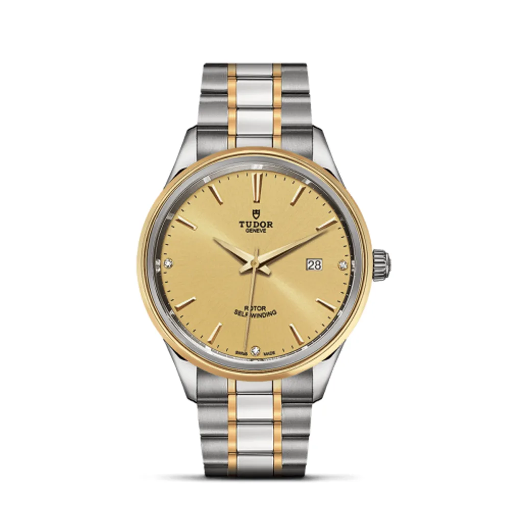 Tudor Style 41 Stainless Steel / Yellow Gold / Champagne-Diamond / Bracelet