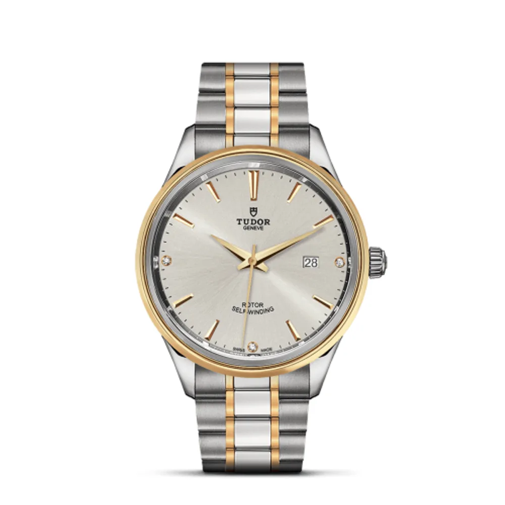 Tudor Style 41 Stainless Steel / Yellow Gold / Silver-Diamond / Bracelet