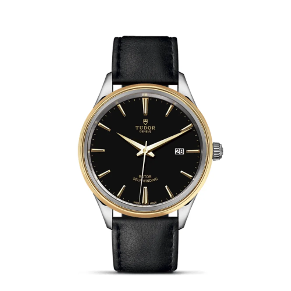Tudor Style 41 Stainless Steel / Yellow Gold / Black / Strap
