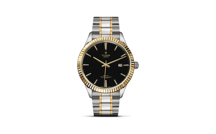 Tudor Style 41 Stainless Steel / Yellow Gold / Fluted / Black / Bracelet