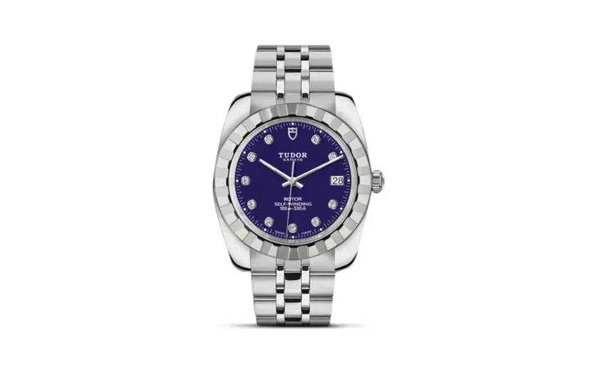 Tudor Classic 38 Stainless Steel / Fluted / Blue-Diamond / Bracelet