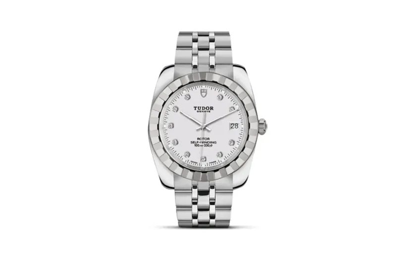 Tudor Classic 38 Stainless Steel / Fluted / White-Diamond / Bracelet