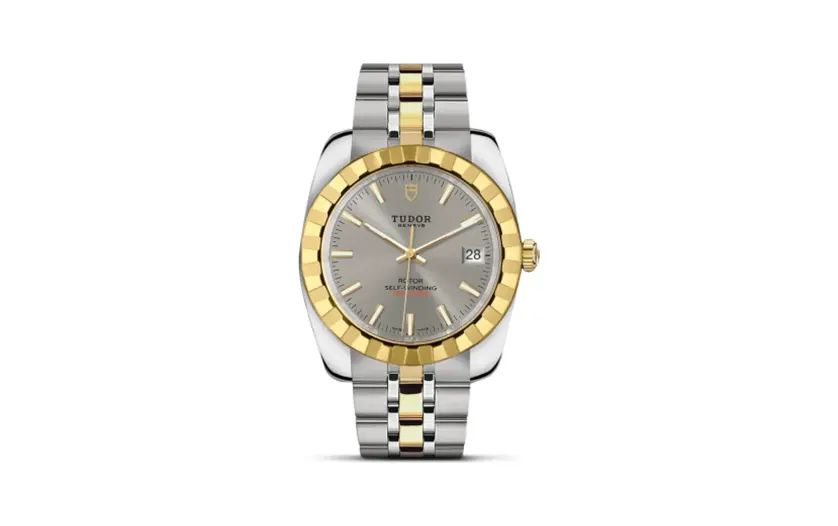 Tudor Classic 38 Stainless Steel / Yellow Gold / Fluted / Silver / Bracelet