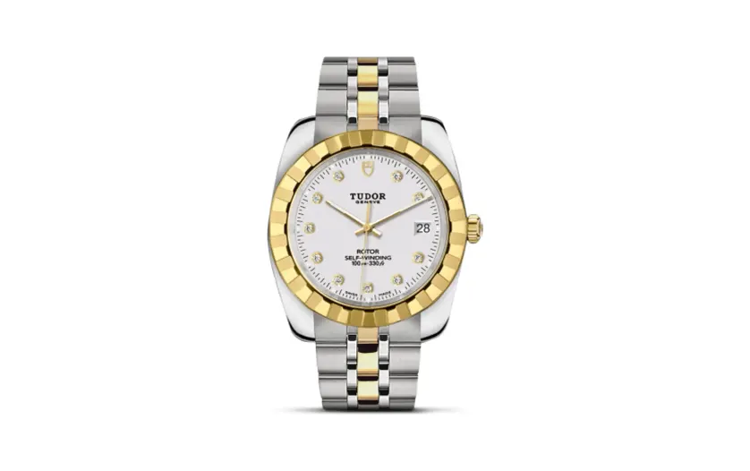 Tudor Classic 38 Stainless Steel / Yellow Gold / Fluted / White-Diamond / Bracelet