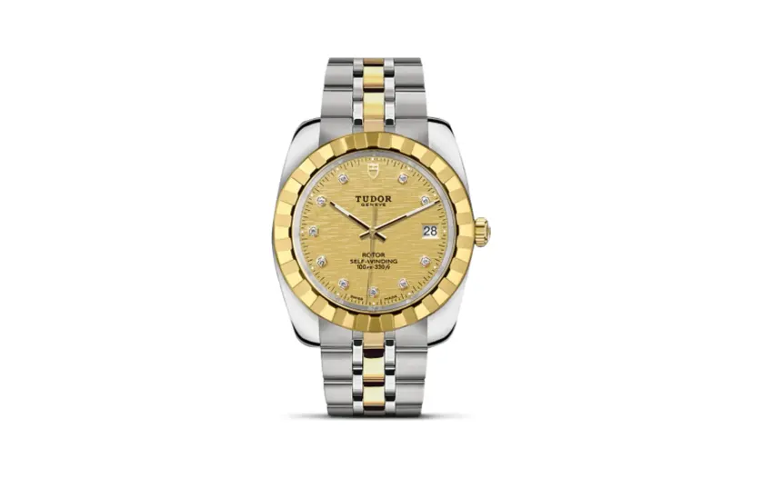 Tudor Classic 38 Stainless Steel / Yellow Gold / Fluted / Champagne-Diamond / Bracelet
