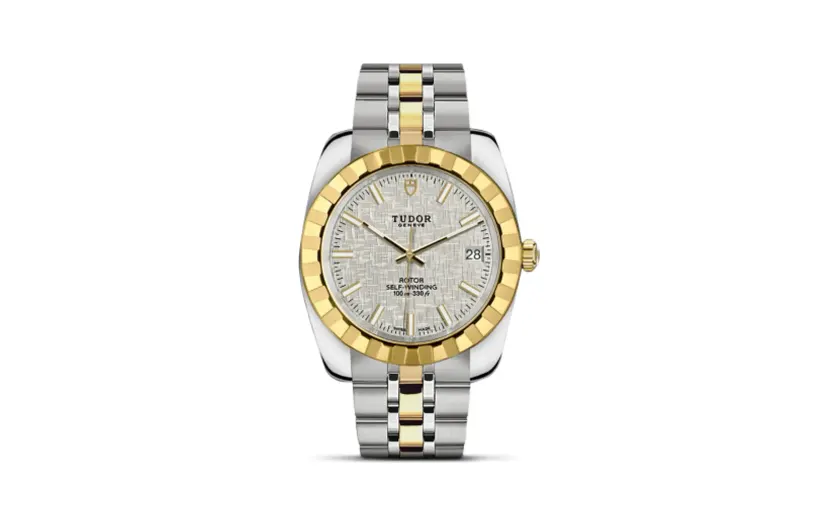 Tudor Classic 38 Stainless Steel / Yellow Gold / Fluted / Silver / Bracelet
