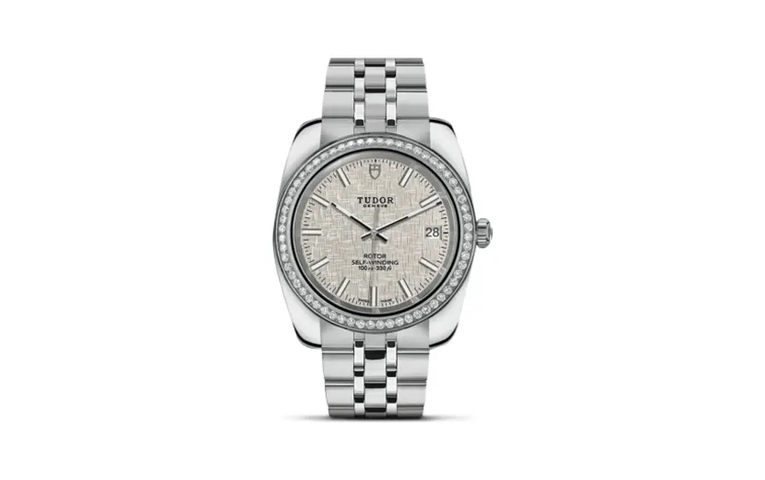 Tudor Classic 38 Stainless Steel / Diamond / Silver / Bracelet
