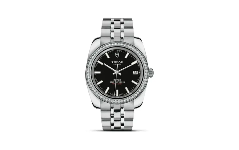 Tudor Classic 38 Stainless Steel / Diamond / Black / Bracelet
