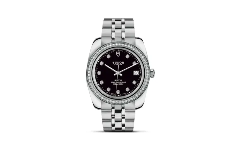 Tudor Classic 38 Stainless Steel / Diamond / Black-Diamond / Bracelet