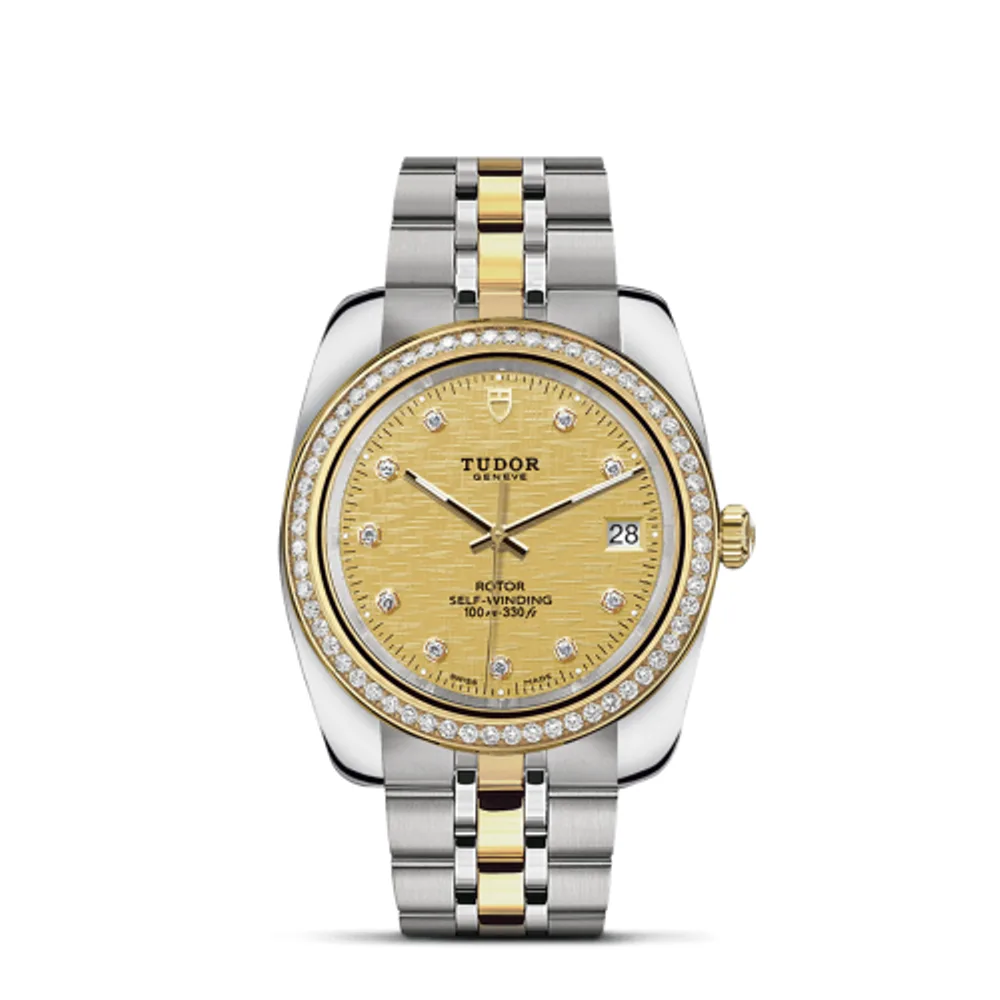 Tudor Classic 38 Stainless Steel / Yellow Gold / Diamond / Champagne-Diamond / Bracelet