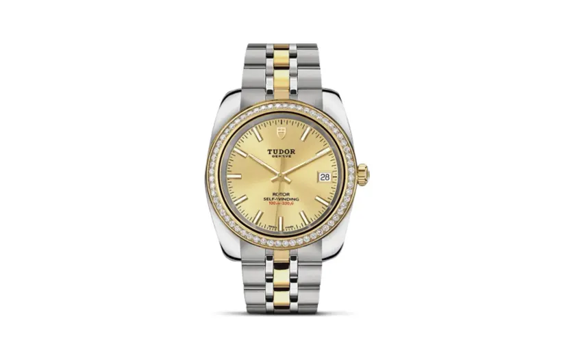 Tudor Classic 38 Stainless Steel / Yellow Gold / Diamond / Champagne / Bracelet