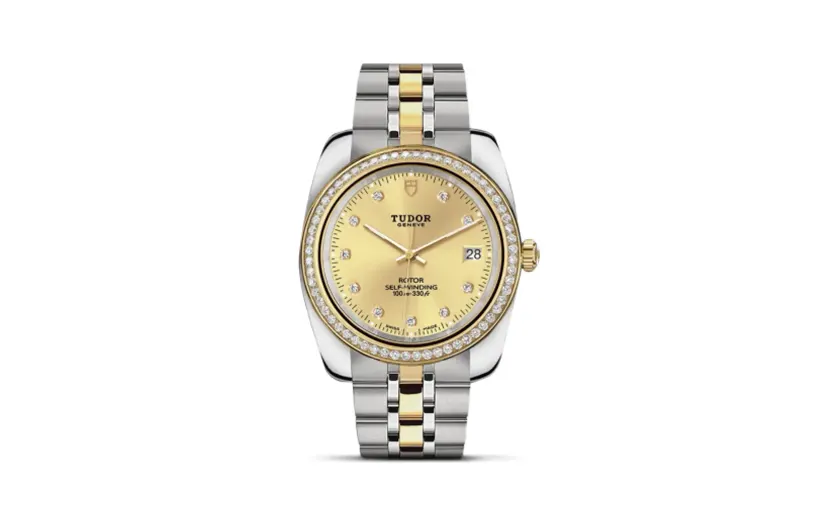 Tudor Classic 38 Stainless Steel / Yellow Gold / Diamond / Champagne-Diamond / Bracelet