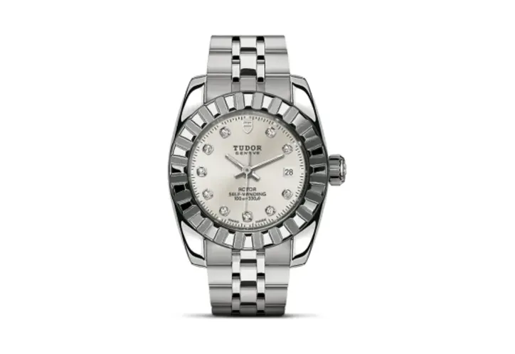 Tudor Classic 28 Stainless Steel / Fluted / Silver-Diamond / Bracelet
