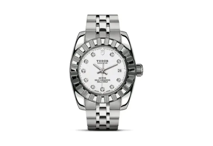 Tudor Classic 28 Stainless Steel / Fluted / White-Diamond / Bracelet