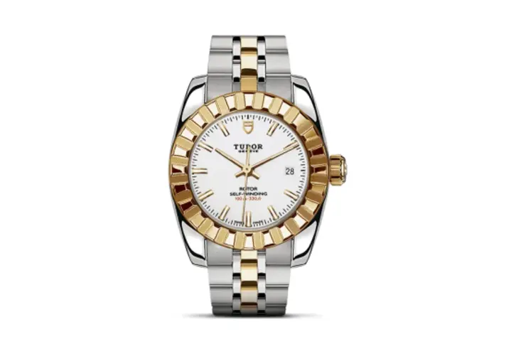 Tudor Classic 28 Stainless Steel / Yellow Gold / Fluted / White / Bracelet