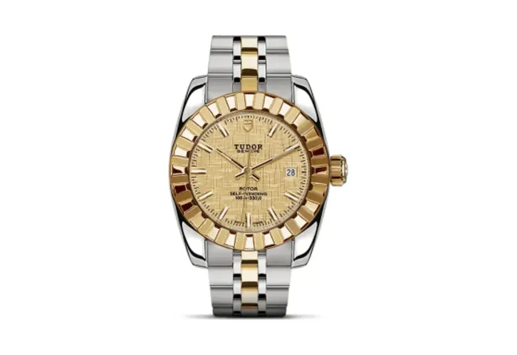 Tudor Classic 28 Stainless Steel / Yellow Gold / Fluted / Champagne / Bracelet